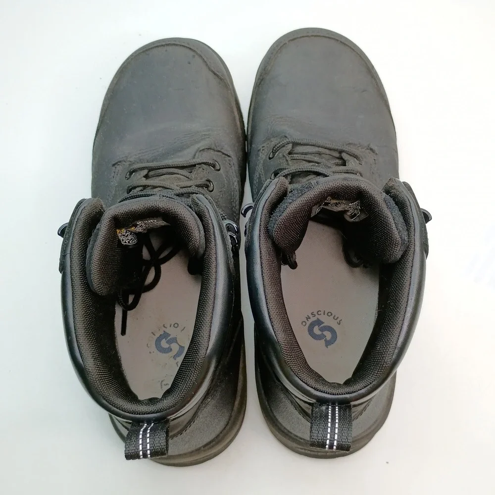 Keen Utility Lansing Mid Work Boot Men Size 10.5 EE Black Leather Waterproof